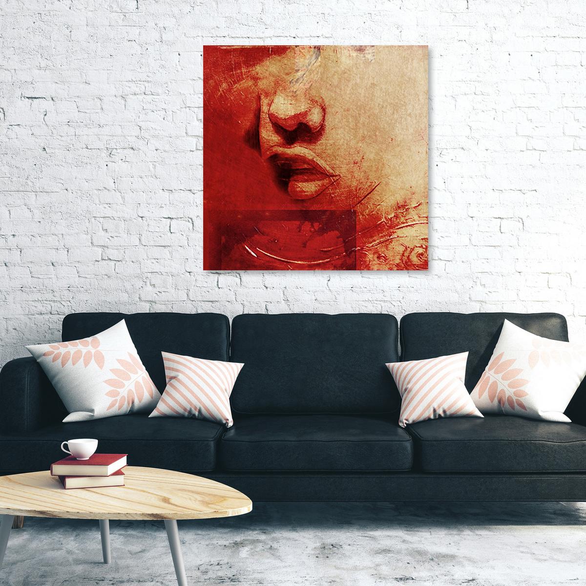 LEINWANDBILD Menschen Rot 40x40cm - Rot, Textil (40/40cm) - Feeby