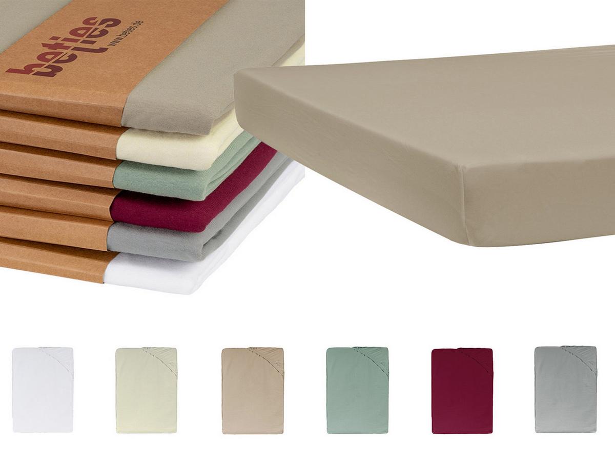 BABY-SPANNBETTLAKEN BasicSoft Baumwoll-Jersey mit Elasthan silber-grau 40/90 cm - Grau, Textil (40/90cm) - beties Heimtextil