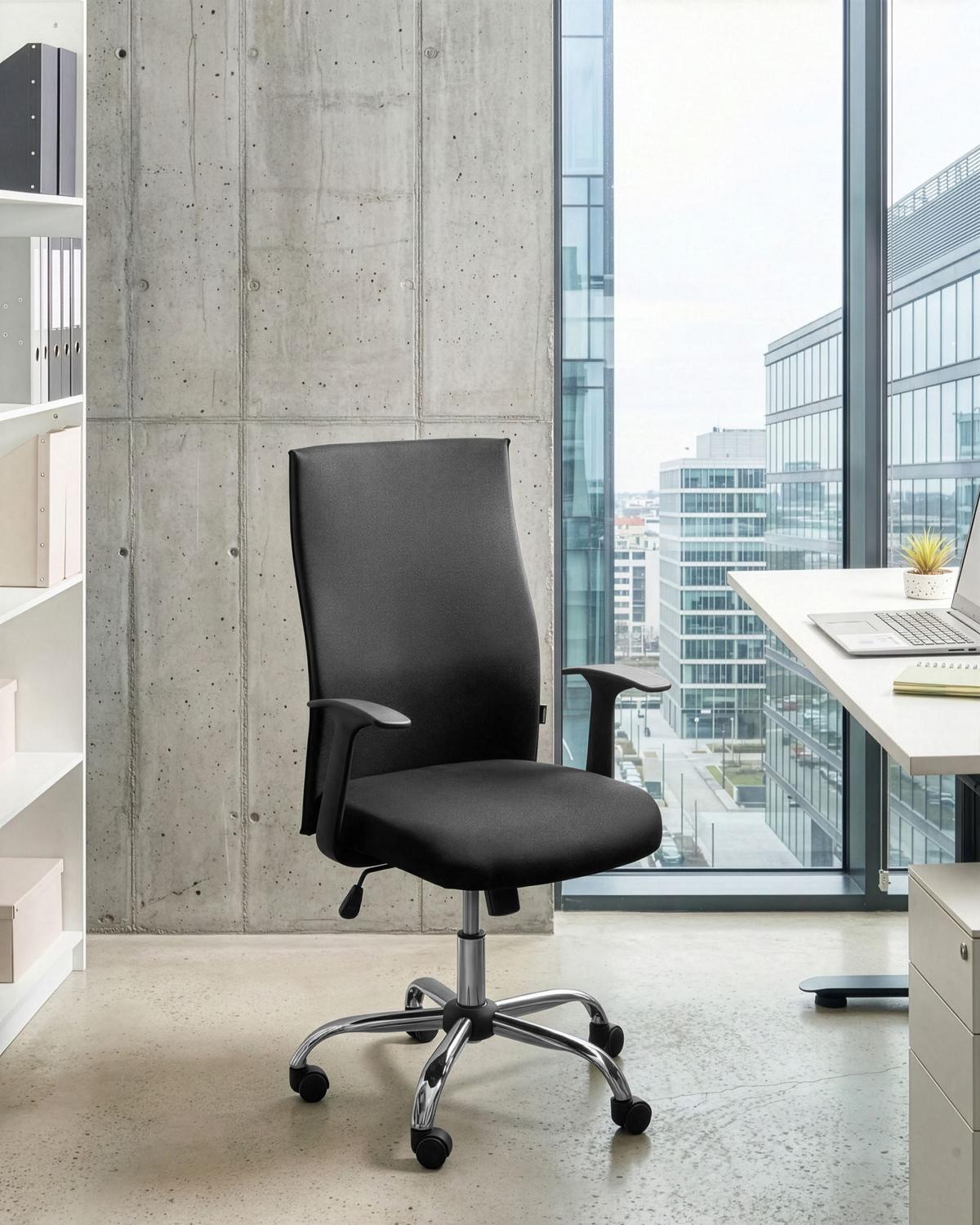 BÜROSTUHL Stoff Schwarz Zuno - Schwarz, Textil (60/103/60cm) - Beliani
