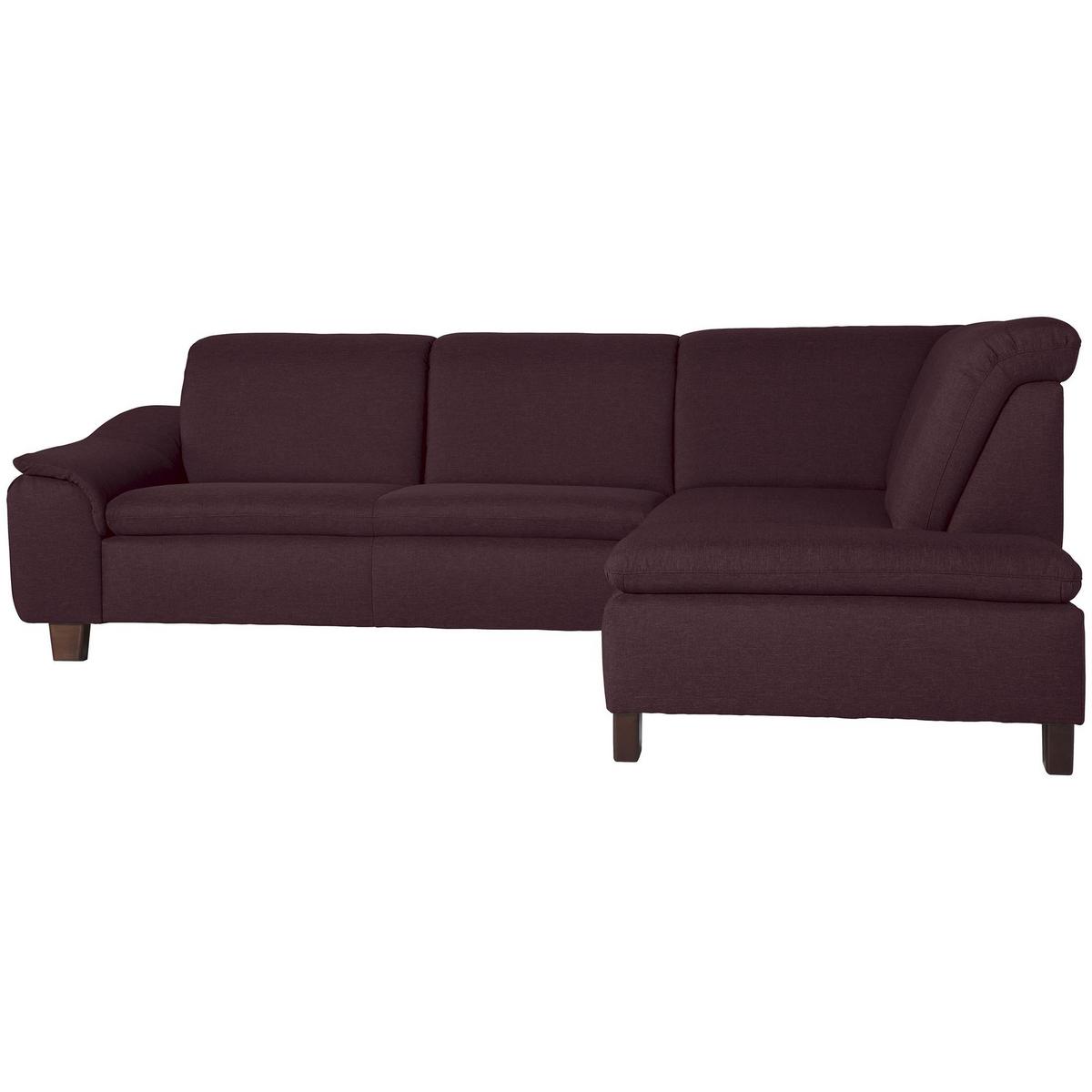 ECKSOFA mit Ottomane rechts Kaylil Flachgewebe burgund - Bordeaux, Kunststoff (187/247cm) - 58aufmkessel