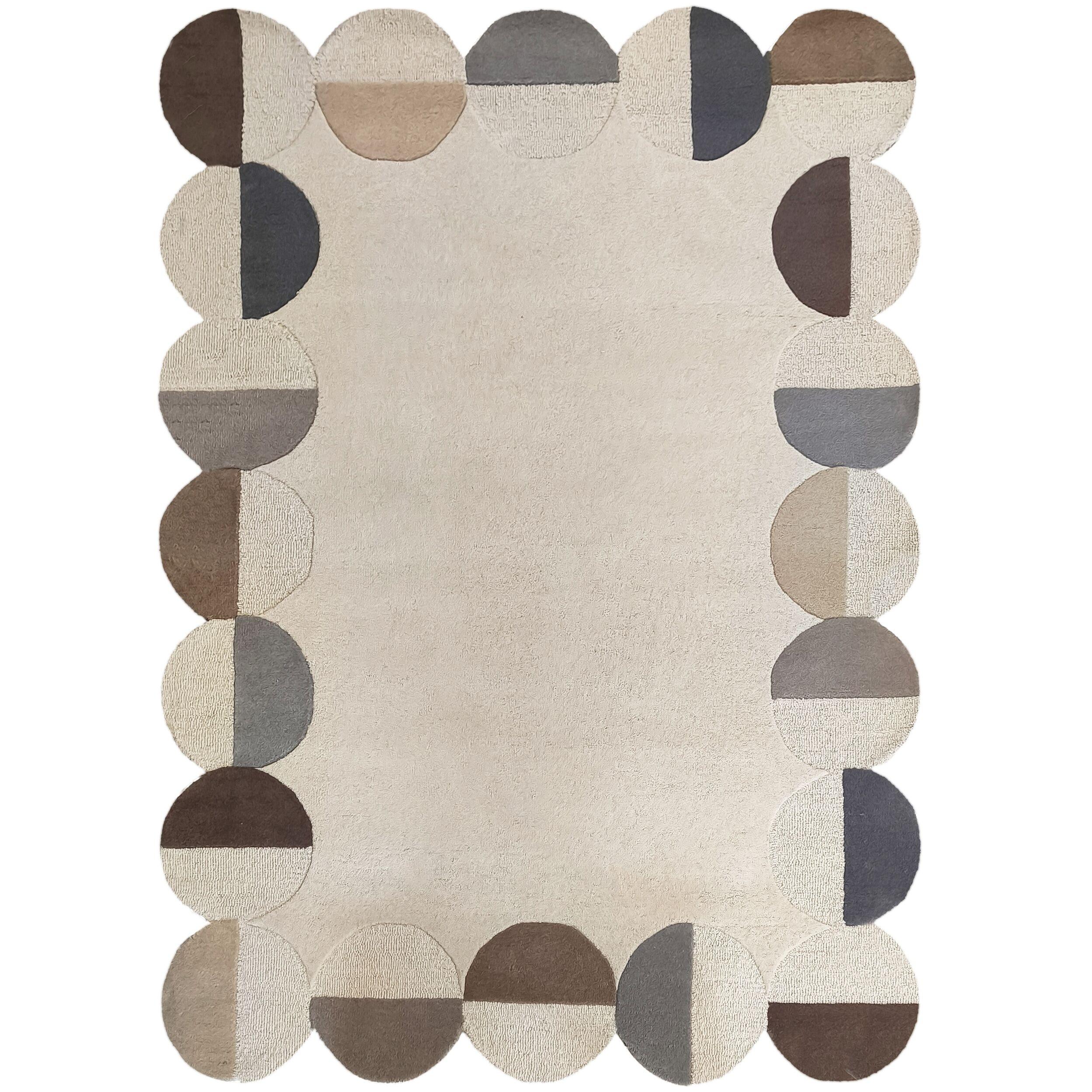 WOLLTEPPICH HALLEIN, mit Wellenmuster, Natur, 160 x 230 cm - Grün, Textil (160/230cm) - KADIMA DESIGN