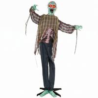 ANIMIERTER-ZOMBIE Metall Polyesterfaser Rot - Rot, Kunststoff (18/170/60cm) - HOMCOM
