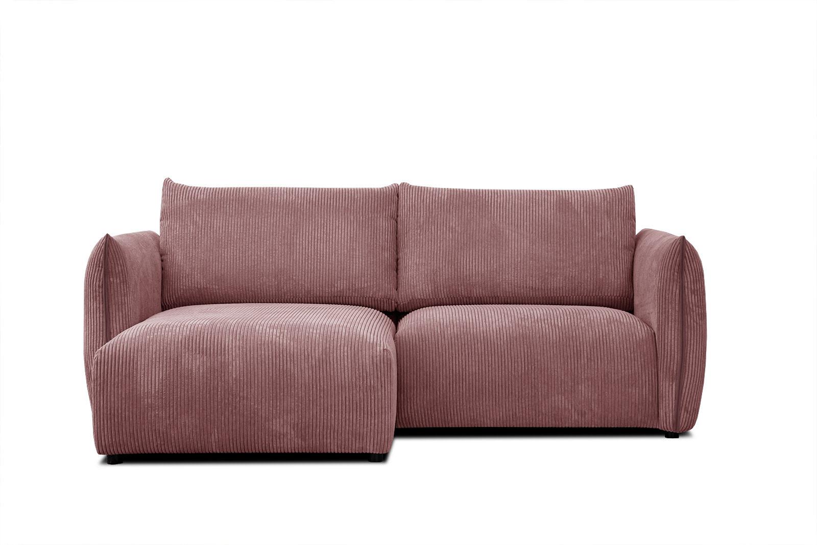 ECKSOFA TAUER 3-Sitzer, altrosa - Altrosa/Schwarz, Holzwerkstoff/Kunststoff (173/206cm) - Wozimo