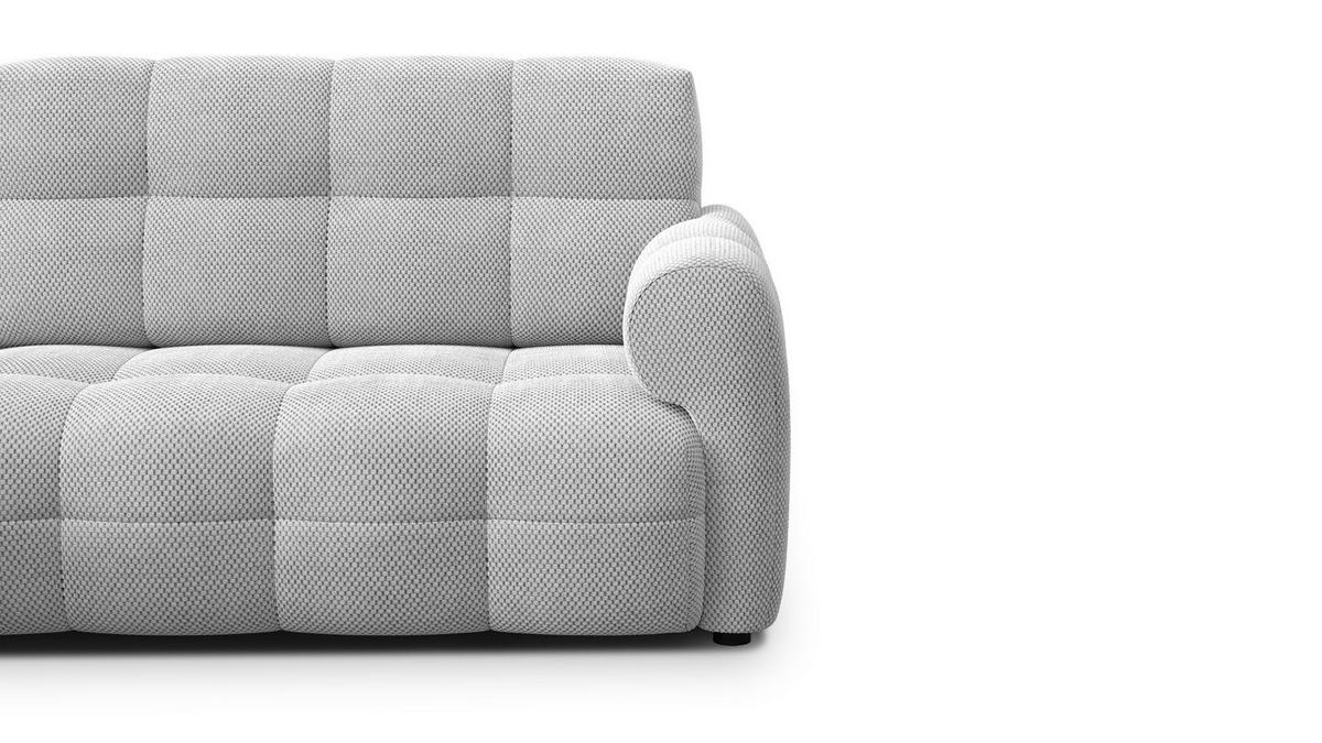 ECKSOFA MELLOW 3-Sitzer, hellgrau - Hellgrau/Schwarz, Holz/Textil (232/156cm) - Wozimo