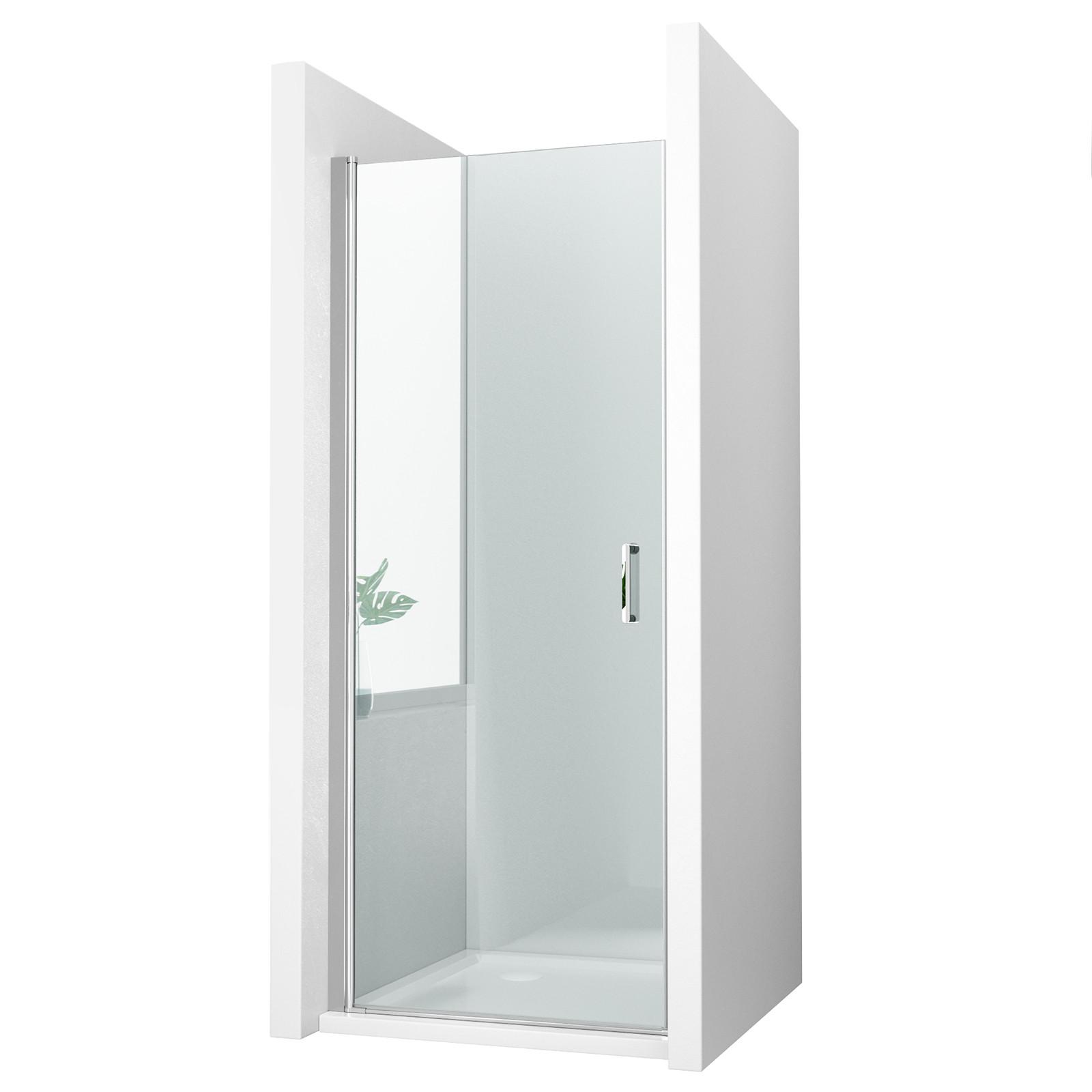 DUSCHTRENNWAND Drehfalttür Chrom 80/195 cm - Chromfarben, Glas (80/195cm) - EMKE