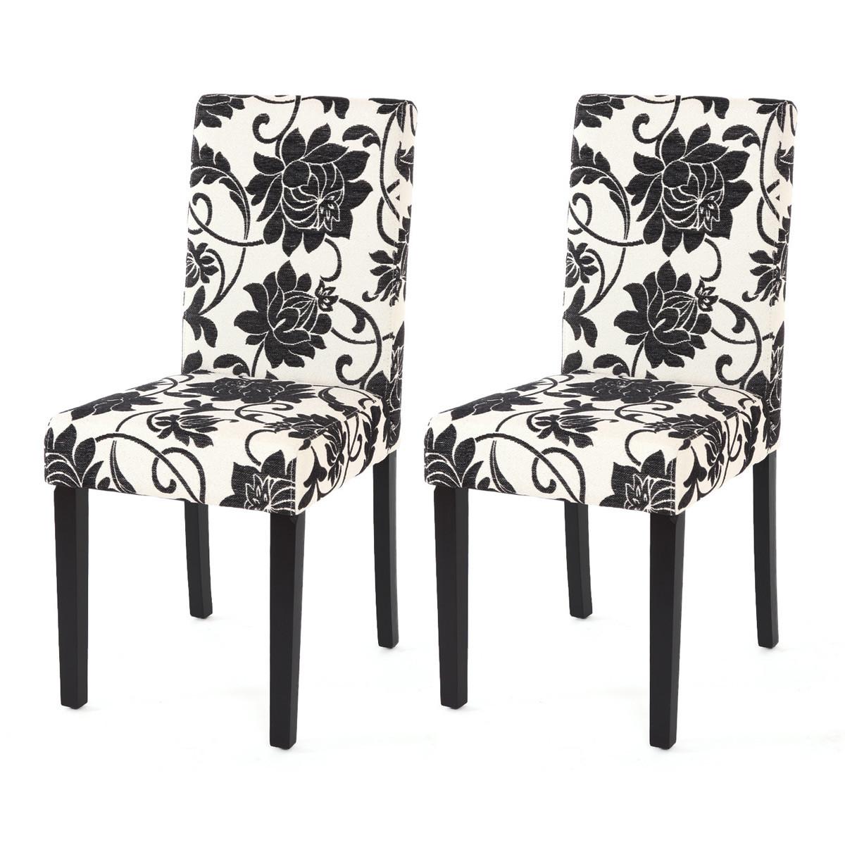 ESSZIMMERSTUHL Weiß, Schwarz 2er-Set - Creme/Schwarz, Textil (43/90/56cm) - MCW