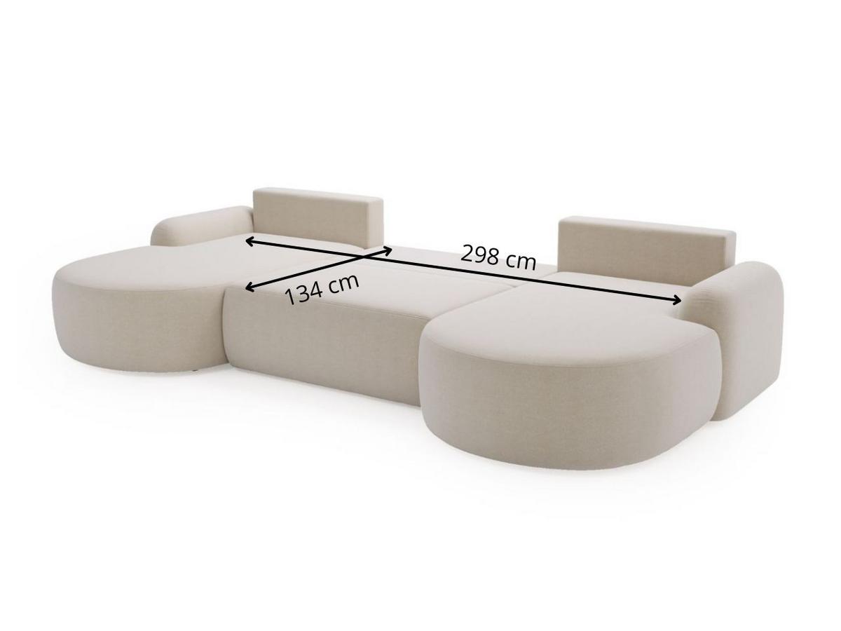 ECKSOFA Aurio U Bouclé-Stoff Braun - Schwarz/Braun, Kunststoff/Textil (347/177cm) - Graingold