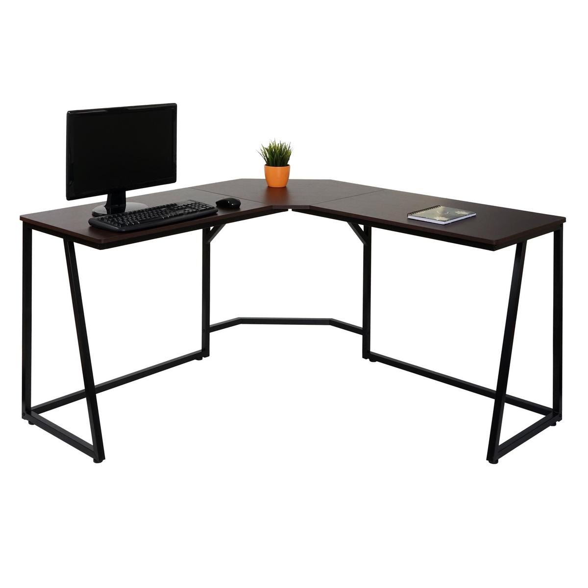 ECK-SCHREIBTISCH Dunkelbraun - Dunkelbraun, Metall (140/140/76cm) - MCW