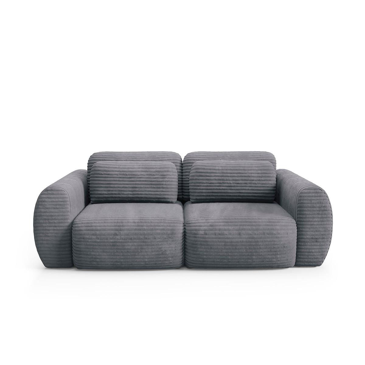 SOFA Camilla 3 Sitzplätze Dunkelgrau - Grau, Holz (266/95/121cm) - Petits-meubles