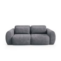 SOFA Camilla 3 Sitzplätze Dunkelgrau - Grau, Holz (266/95/121cm) - Petits-meubles