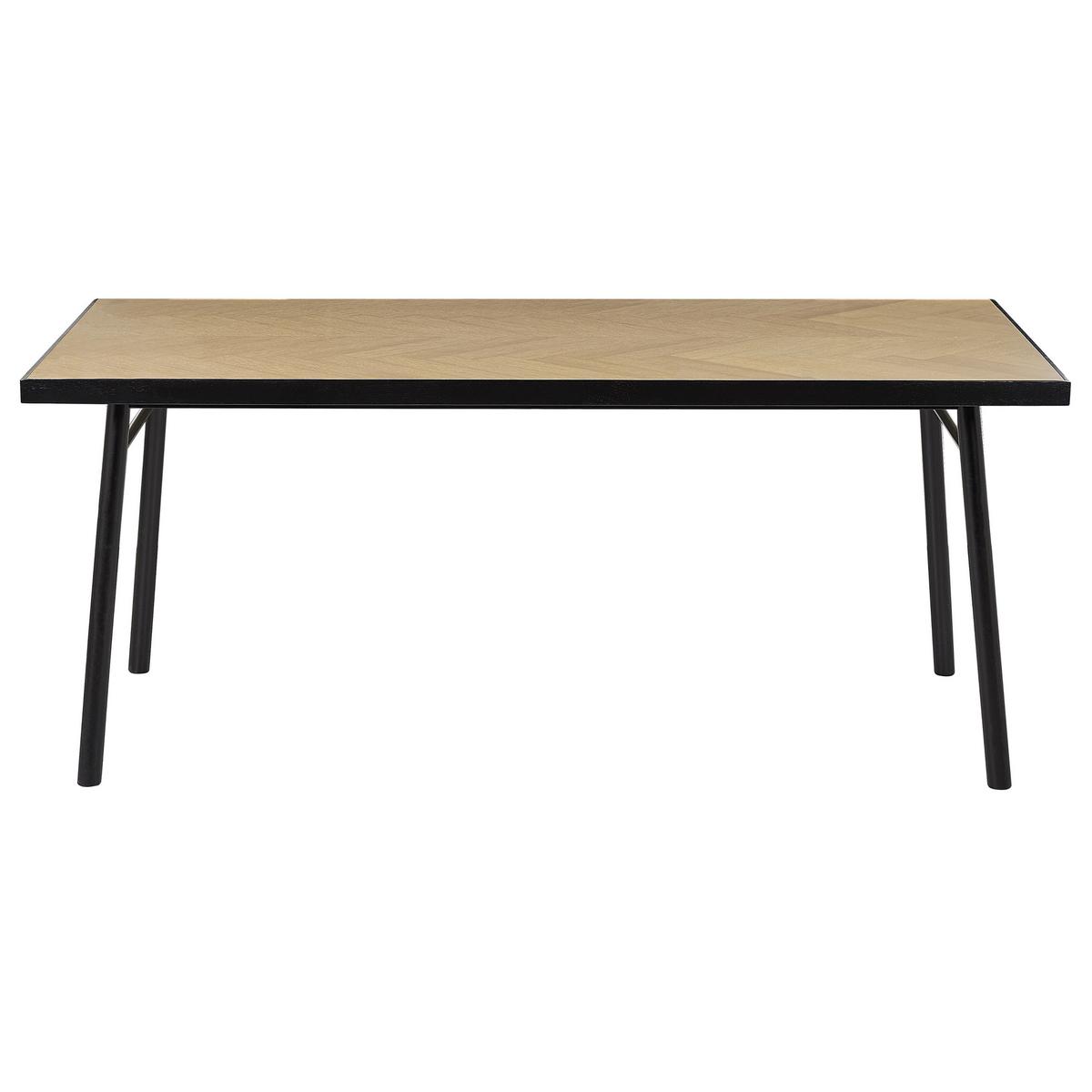 ESSTISCH 180/90/80 cm Hellbraun, Schwarz Rechteckig Ivorie - Hellbraun, Holzwerkstoff (90/180/80cm) - Beliani