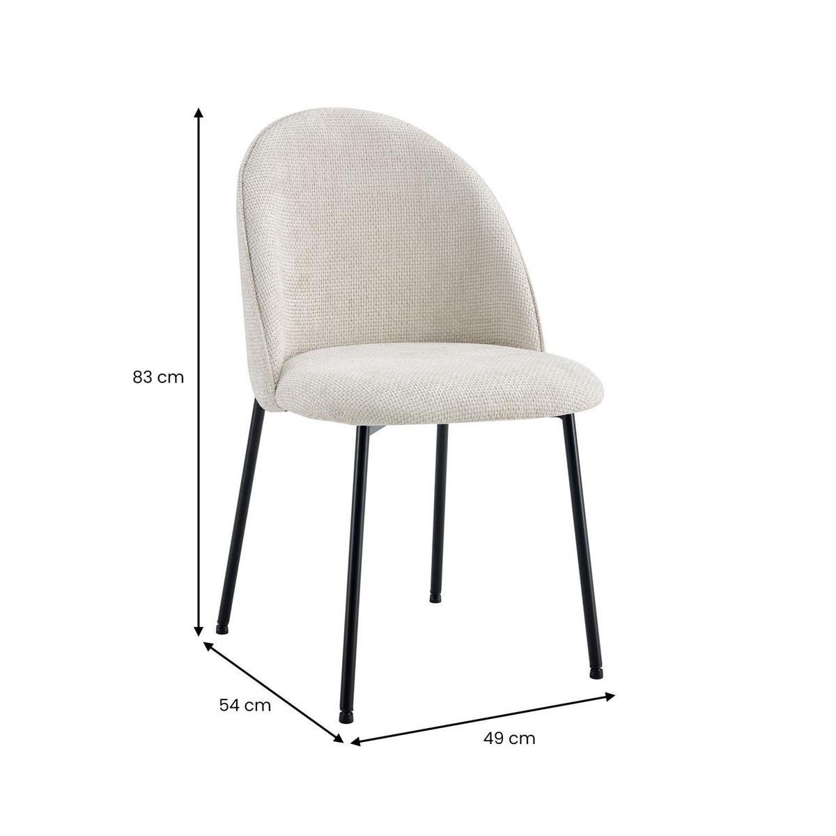 ESSZIMMERSTÜHLE CASSIE 2er-Set weiß - Weiß, Textil (48/83/53cm) - IDIMEX
