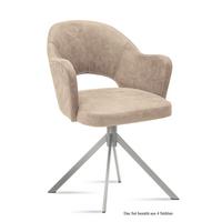 ARMLEHNSTUHL (4er-Set) Dorris 59x87x61 Edelstahl/Natur - Edelstahlfarben/Naturfarben, Kunststoff (61/87/59cm) - 58aufmkessel