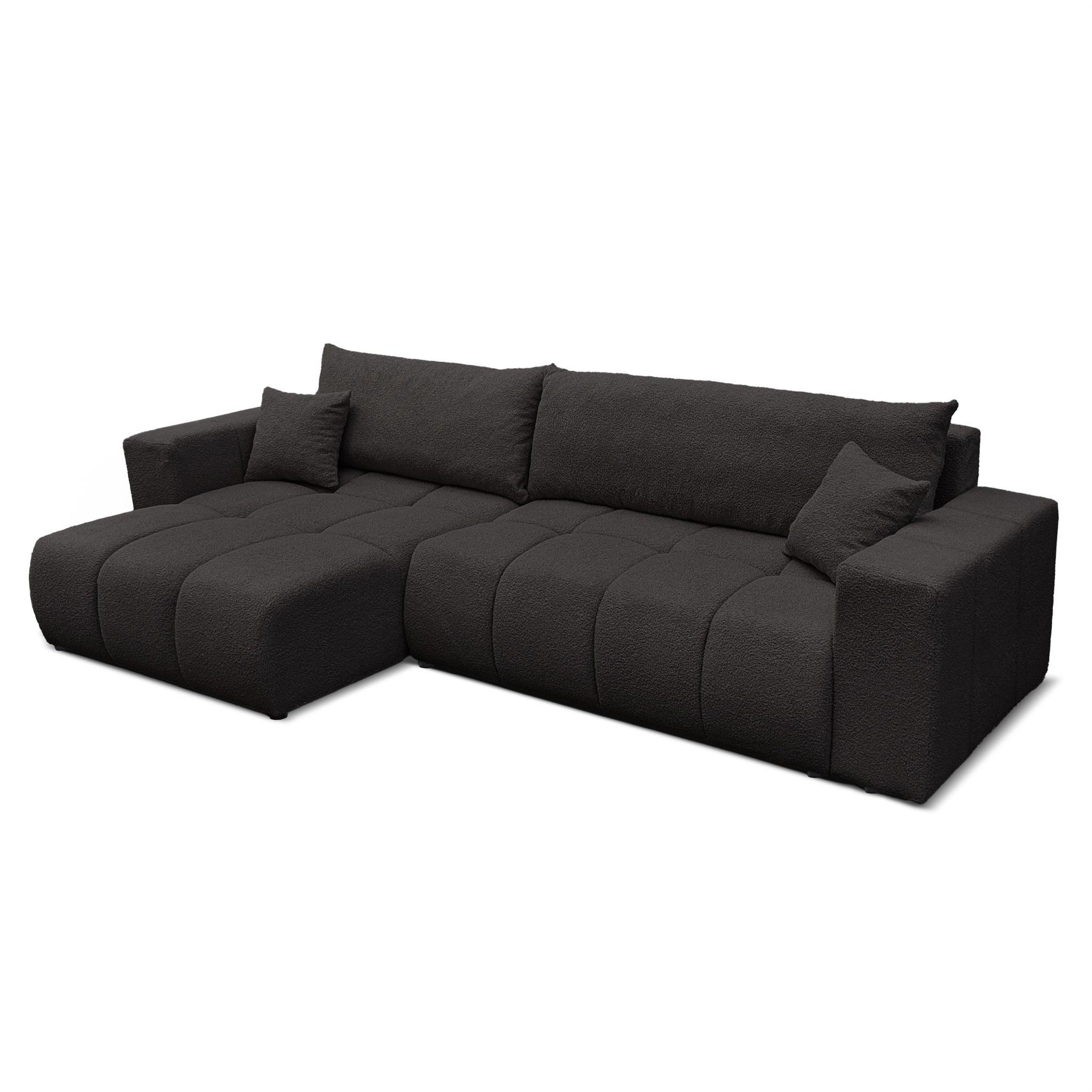 ECKSOFA Anabel Max Mit Schlaffunktion - Schwarz, Holzwerkstoff/Textil (278/145cm) - Fun Möbel