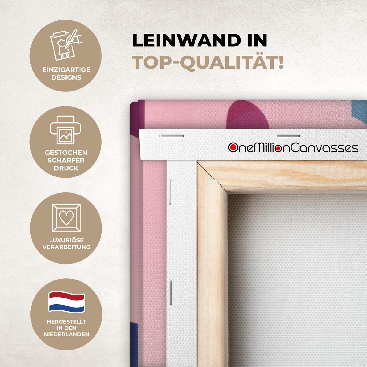LEINWANDBILD Katze - Treppe - Gebäude - Schattenkontraste Wandbilder 80x60 cm - Dunkelblau, Textil (80/60cm) - MuchoWow