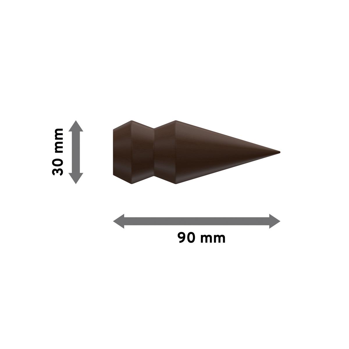 ENDSTÜCKE FÜR GARDINENSTANGEN 16 mm Ø, Doman Nussbaum, Packung 2 Stück - Nussbaumfarben, Holz (9/3/3cm) - INTERDECO