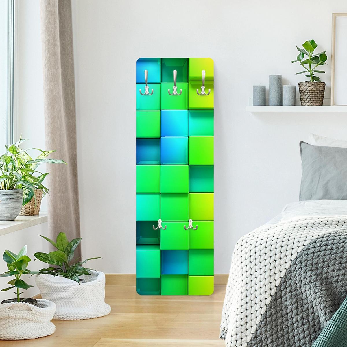WANDGARDEROBE - 3D Würfel 34/105 cm - Multicolor, Holzwerkstoff (34/105/1.6cm) - Bilderwelten