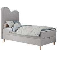 BOXBETT FLOW 90/180 Hellgrau Velvet - H3 - Hellgrau, Holz/Textil (90/180cm) - MKS