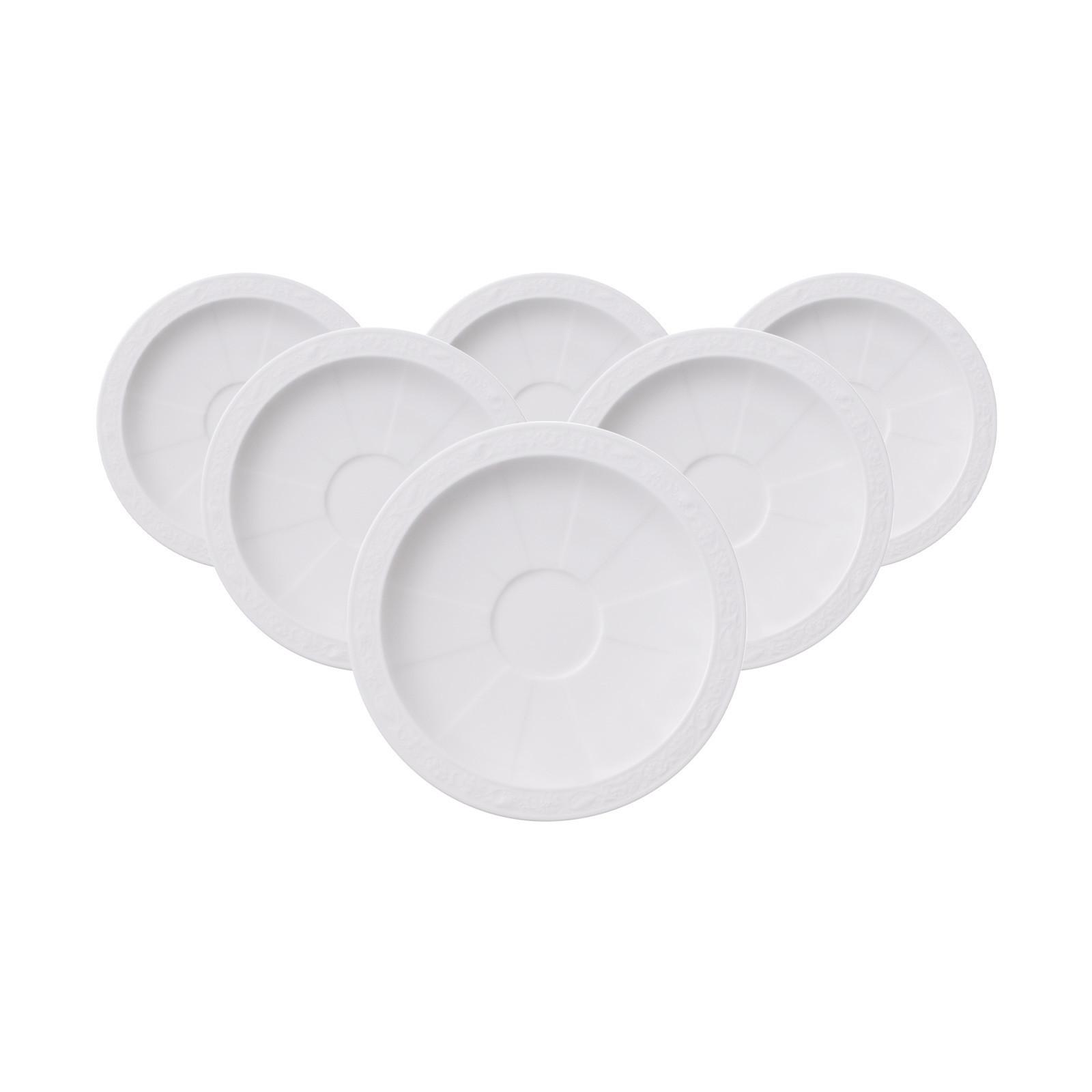 ESPRESSSOUNTERTASSEN White Pearl weiß ø 13 cm 6er Set - Weiß, Keramik (13cm) - Villeroy & Boch