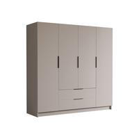 KLEIDERSCHRANK Sofia I - Kaschmir/Schwarz, Holzwerkstoff/Kunststoff (200/216/60cm) - MIRJAN24