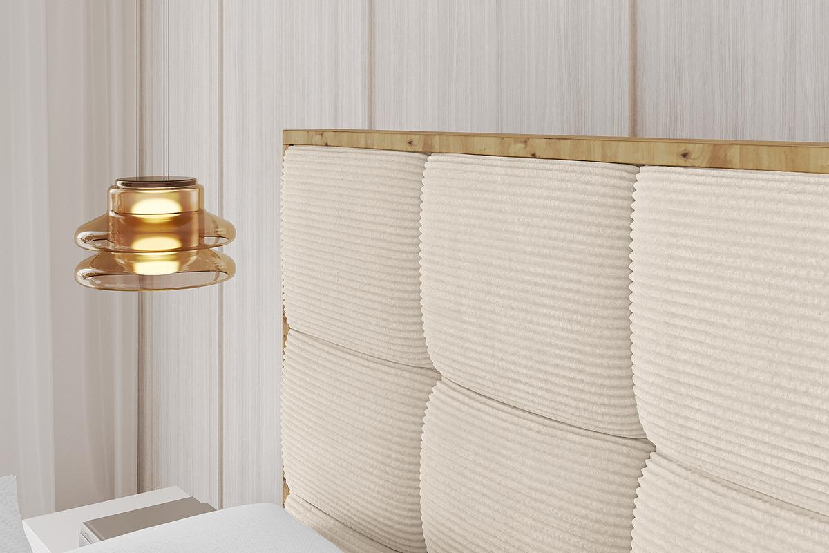 POLSTERBETT mit Bettkasten und Lattenrost, Bett mit Matratze H3/H4 - ENZO2 180x200 Beige - Creme, Holzwerkstoff/Textil (180/200cm) - ALTDECOR