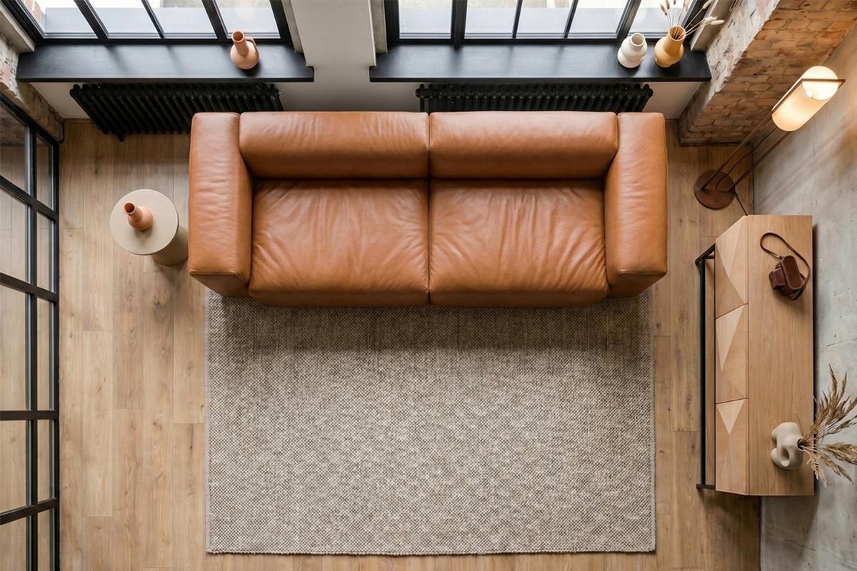 SOFA CELESTE Braun Leder - Schwarz/Braun, Leder/Kunststoff (302/72/114cm) - KAWOLA