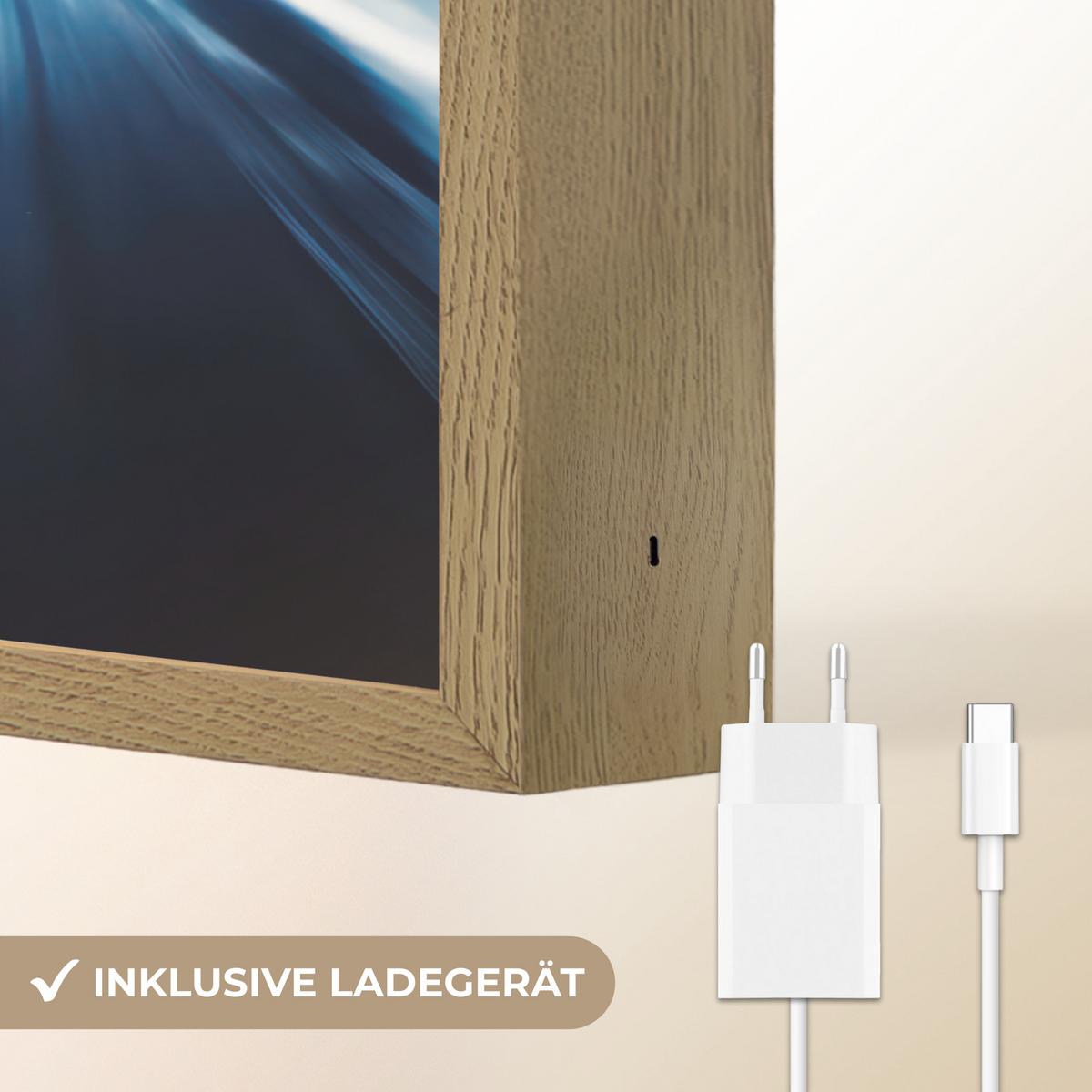 WANDLEUCHTE MIT AKKU Auto - Blau - Jungen - Kind 90x60 cm - Blau, Holzwerkstoff (90/60/8cm) - OnlyWow