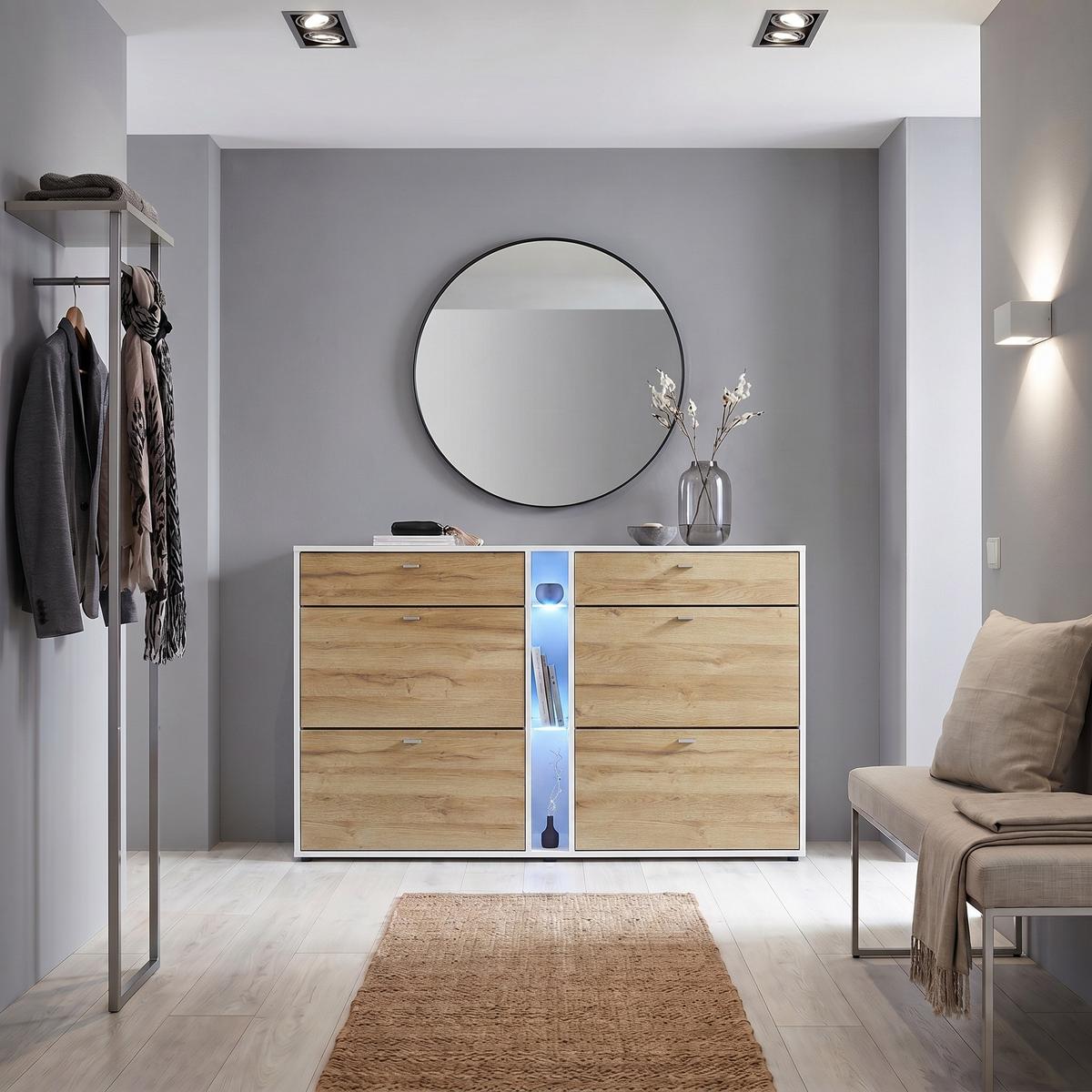 SCHUHSCHRANK Today Fronten in Eiche Natur - Eichefarben, Holzwerkstoff (155.5/95/28cm) - Vladon