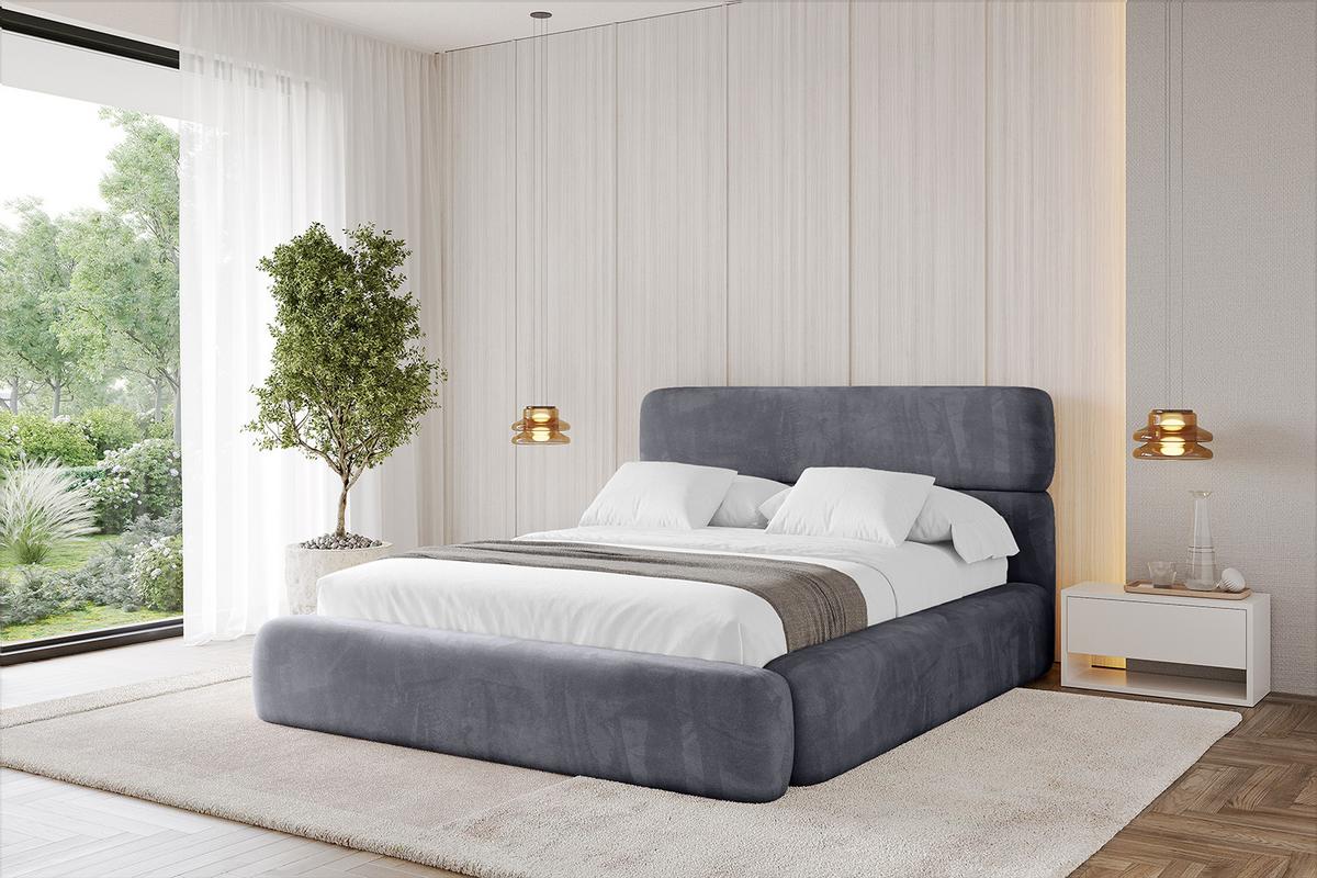 POLSTERBETT mit Bettkasten und Lattenrost, Boxbett ohne Matratze - ENORA 180x200 Dunkelgrau - Dunkelgrau, Holzwerkstoff/Textil (180/200cm) - ALTDECOR