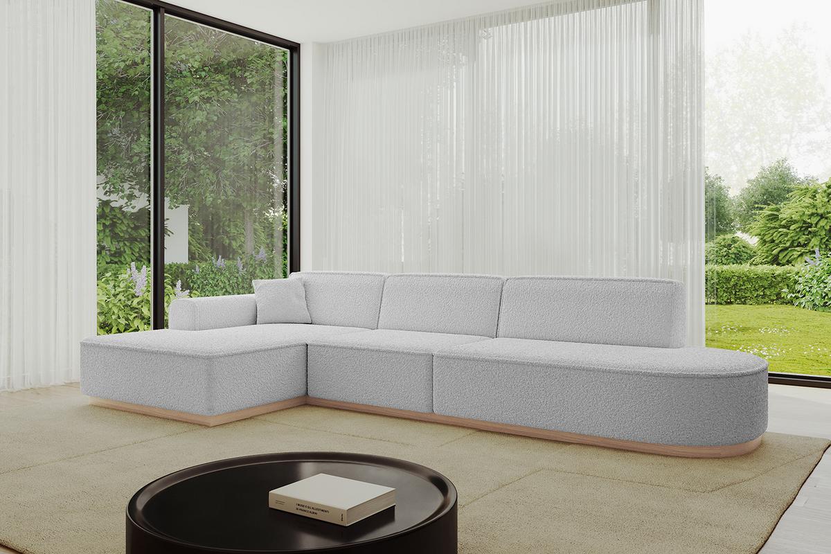 ECKSOFA Ottomane Links IREA-L2 - 327x165x80 cm Hellgrau - Hellgrau, Holzwerkstoff/Textil (327/165cm) - ALTDECOR