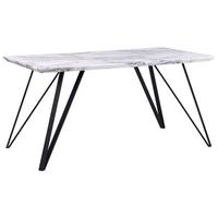 ESSTISCH 150/80/75 cm Weiß schwarz Rechteckig Molden - Weiß, Holzwerkstoff (150/80/75cm) - Beliani