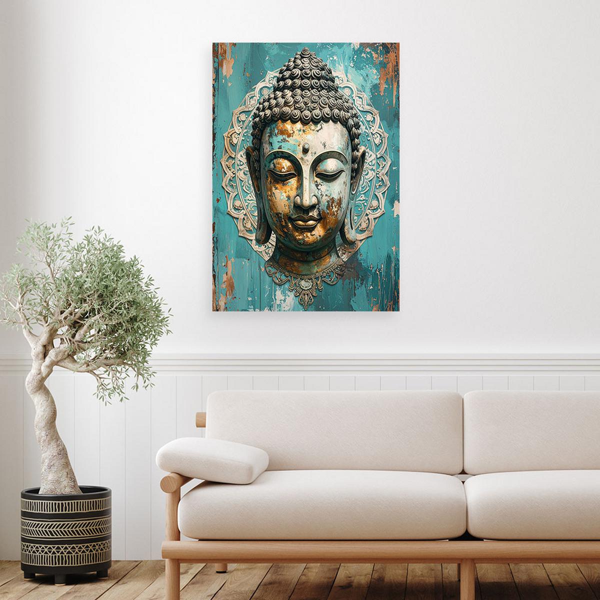 LEINWANDBILD Zen und Orientalisch 40x60cm - Türkis, Textil (40/60cm) - Feeby