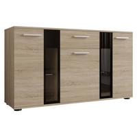 KOMMODE Salsa - Silberfarben/Sonoma Eiche, Holzwerkstoff (141/80/41cm) - MIRJAN24