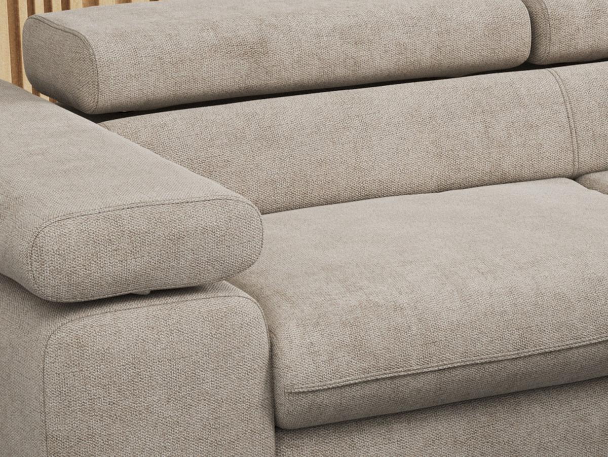 ECKSOFA PEDRO L Beige Struktur - Rechts Seite - Beige/Schwarz, Textil/Metall (273/208cm) - MKS