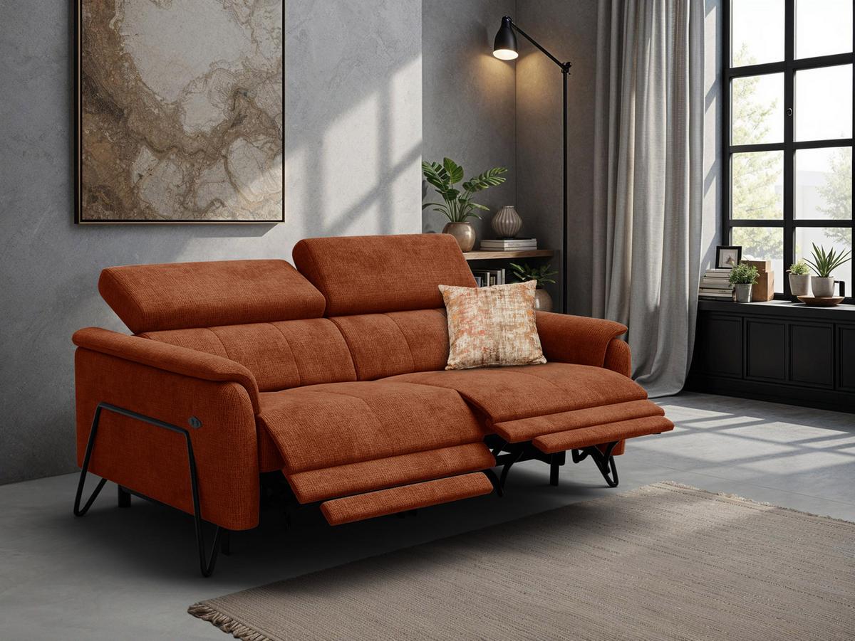 RELAXSOFA RODEN 3-Sitzer, rostrot - Orange, Holz/Textil (194/82/103cm) - Wozimo