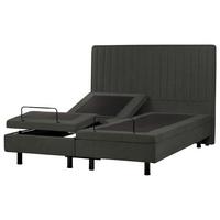 BETT 160/200 cm Dunkelgrau Duke II - Dunkelgrau/Schwarz, Textil (160/200cm) - Beliani
