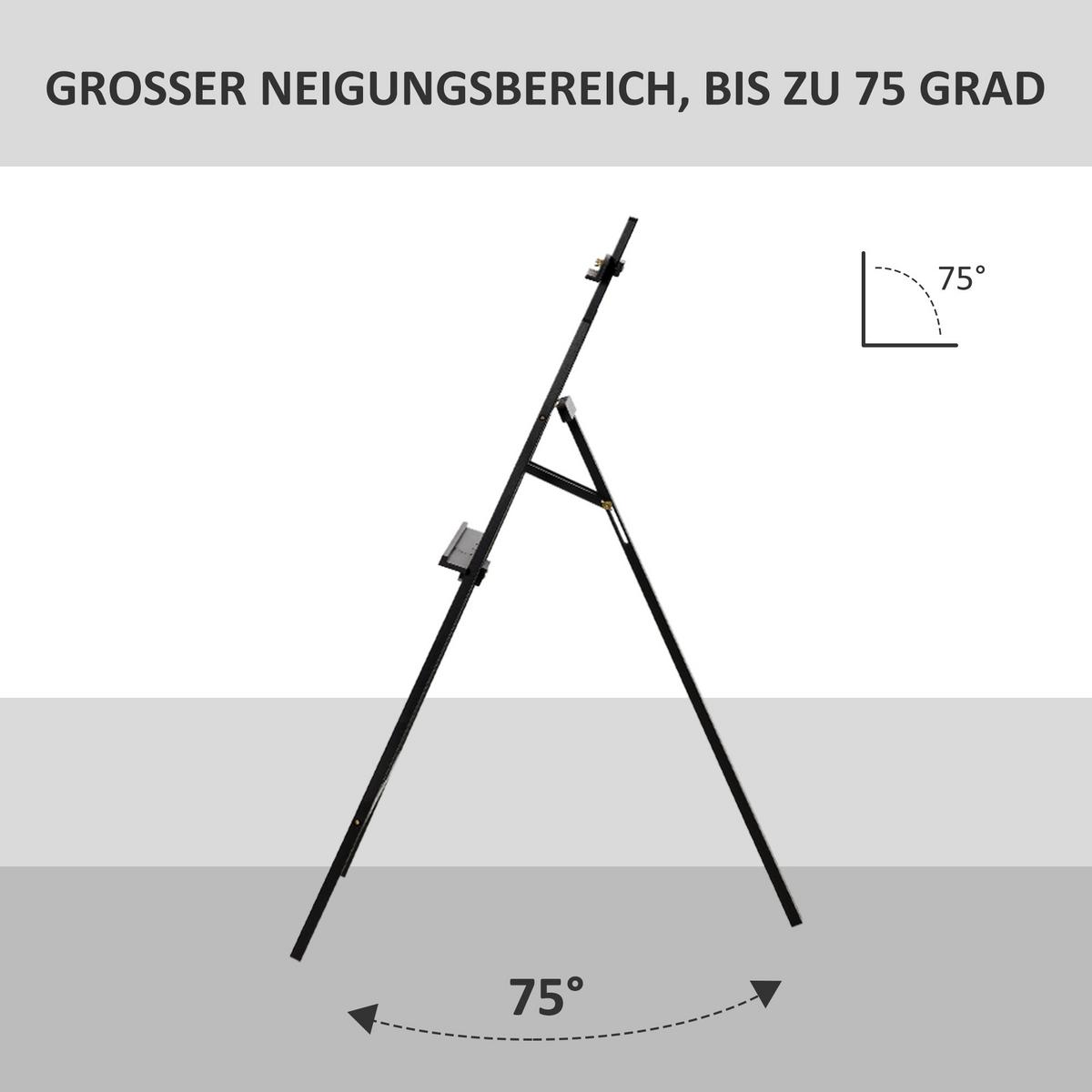 STAFFELEI Kiefernholz Schwarz - Schwarz, Holz - HOMCOM