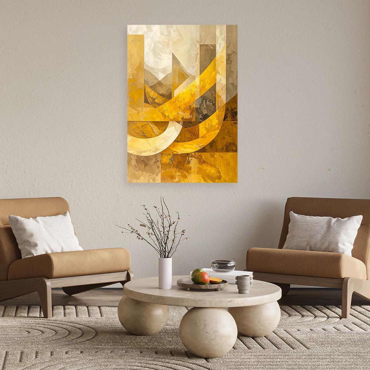 LEINWANDBILD Abstraktion 20x30cm - Gelb, Textil (20/30cm) - Feeby