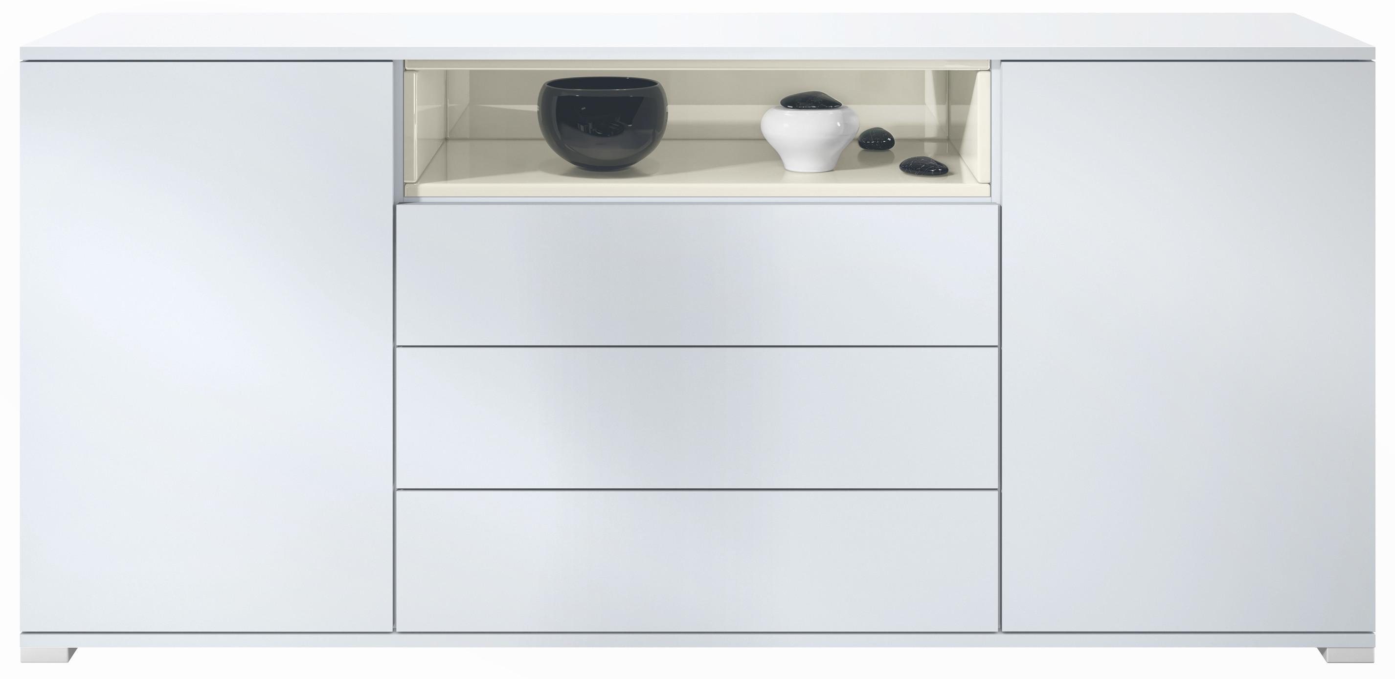 SIDEBOARD Skadu Creme Hochglanz - Creme, Holzwerkstoff (166.5/75.5/35cm) - Vladon