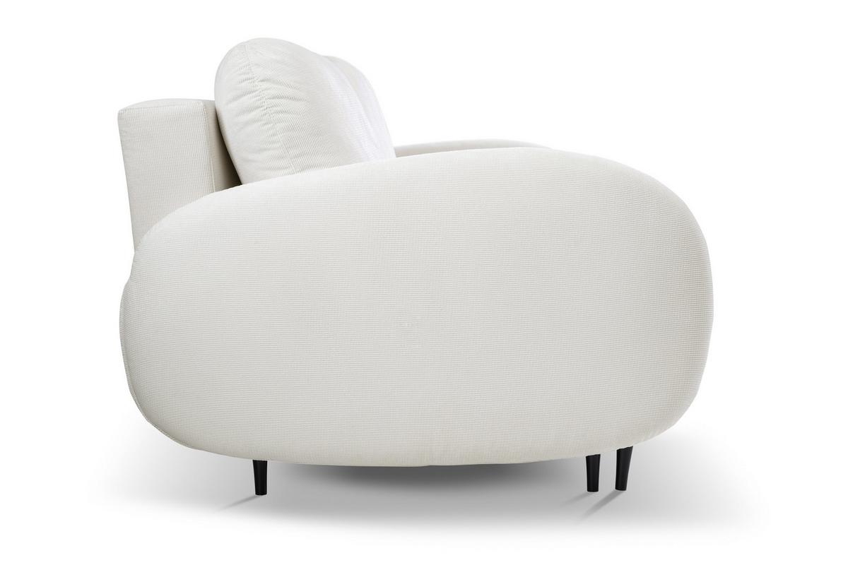 BETTSOFA AGIO Creme Velours-Stoff mit Schlaffunktion - Creme, Holz (232/95/109cm) - MASSENO