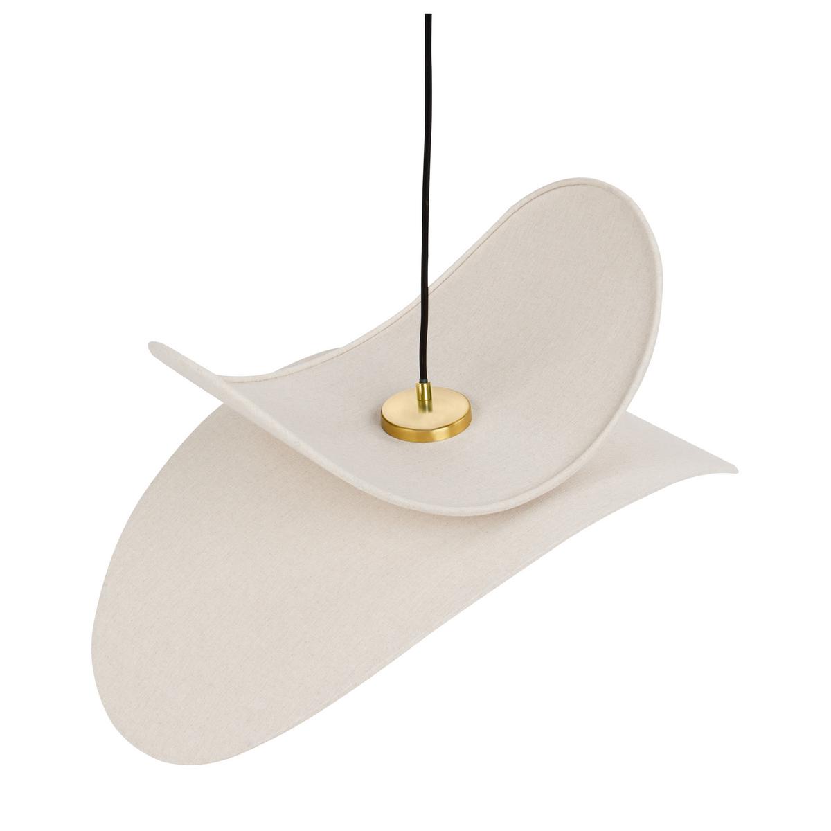 HÄNGELEUCHTE Beige Mascota - Beige/Goldfarben, Textil (61/61/105cm) - Beliani