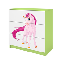 KOMMODE Babydreams Einhorn 81/81/41 - Grün, Holzwerkstoff (81/81/41cm) - RAUMHIRSCH FURNITURE