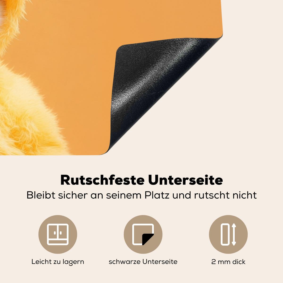 HERDABDECKPLATTE Osterhase - Kostüm - Ente Induktionsmatte 83x51 cm - Gelb, Kunststoff (83/51.5/0.2cm) - MuchoWow