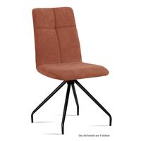 ESSZIMMERSTUHL (4er-Set) Detava 47x92x60 Schwarz/Cognac - Cognac/Schwarz, Kunststoff (60/92/47cm) - 58aufmkessel