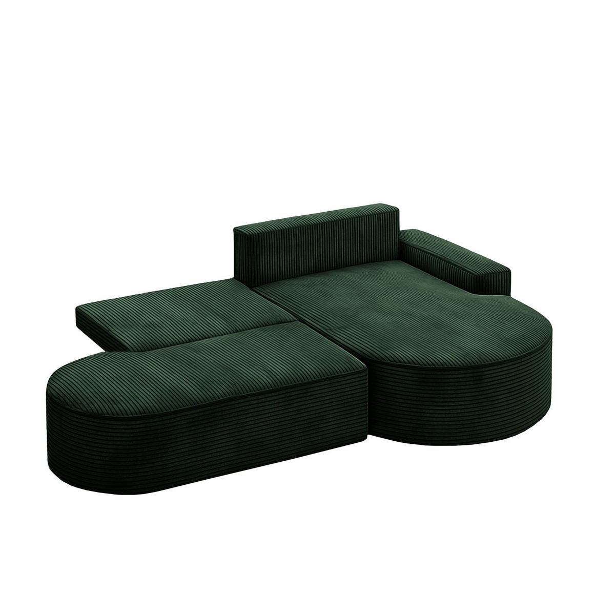 ECKSOFA Venedig Mit Schlaffunktion - Grün, Holzwerkstoff/Textil (278/179cm) - Fun Möbel