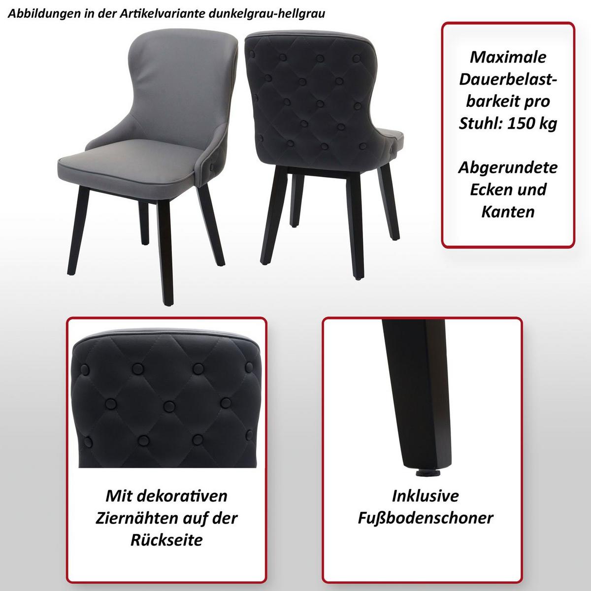 ESSZIMMERSTUHL Grau, Hellgrau 2er-Set - Hellgrau/Grau, Textil (53/86/53cm) - MCW