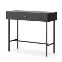 KONSOLENTISCH Dinley 1S Schwarz 93,2/79/39 cm – mit schwarzen Beinen im minimalistischen Design - Schwarz, Holzwerkstoff/Metall (39/93.2/79cm) - AX Living