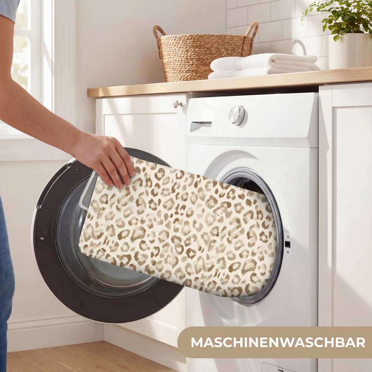 BADEMATTE Leopard - Klassisch - Beige 60x40 cm - Hellbraun, Textil (60/40cm) - OnlyWow