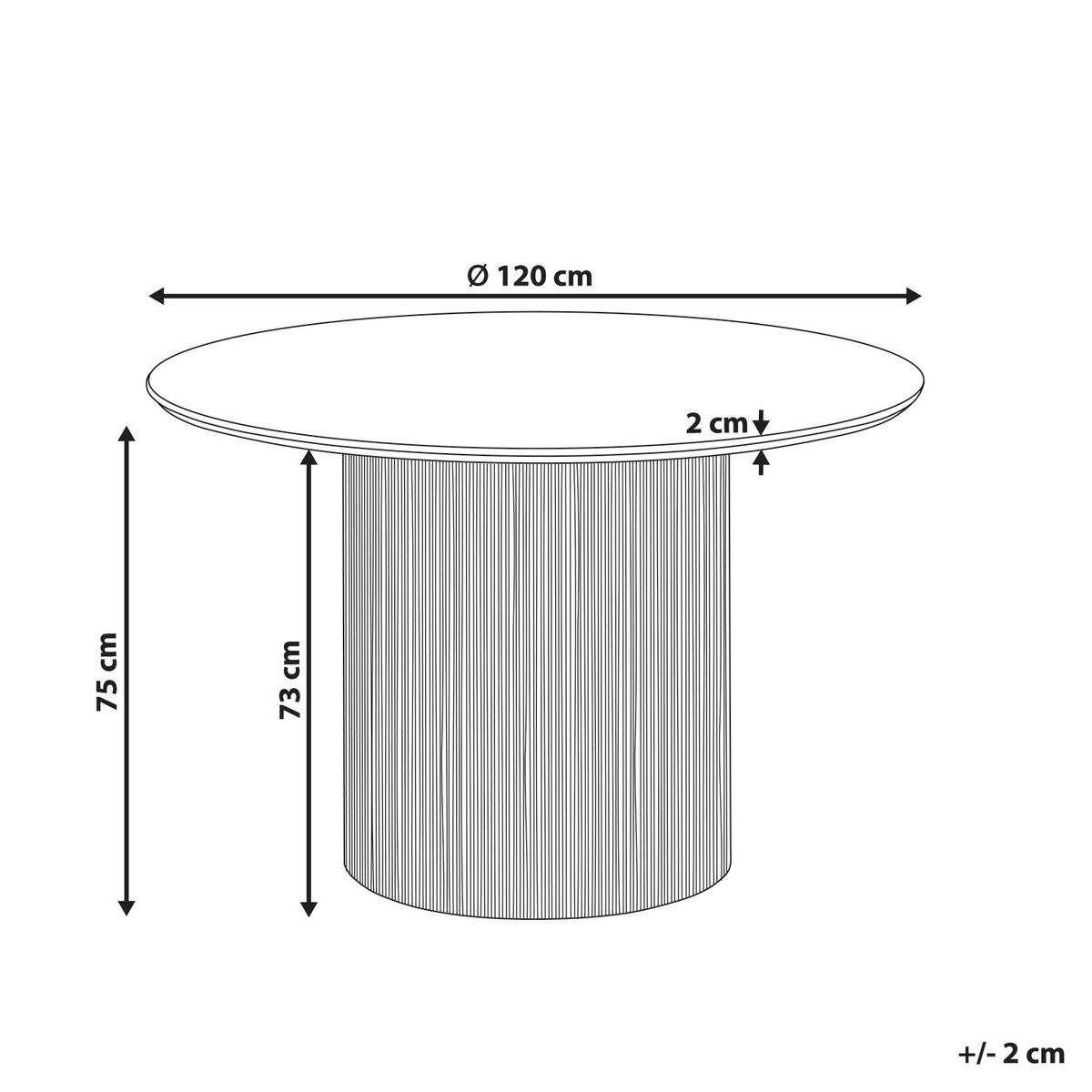 ESSTISCH Hellbraun 120/120 cm Sheho - Hellbraun, Holzwerkstoff (120/120/75cm) - Beliani