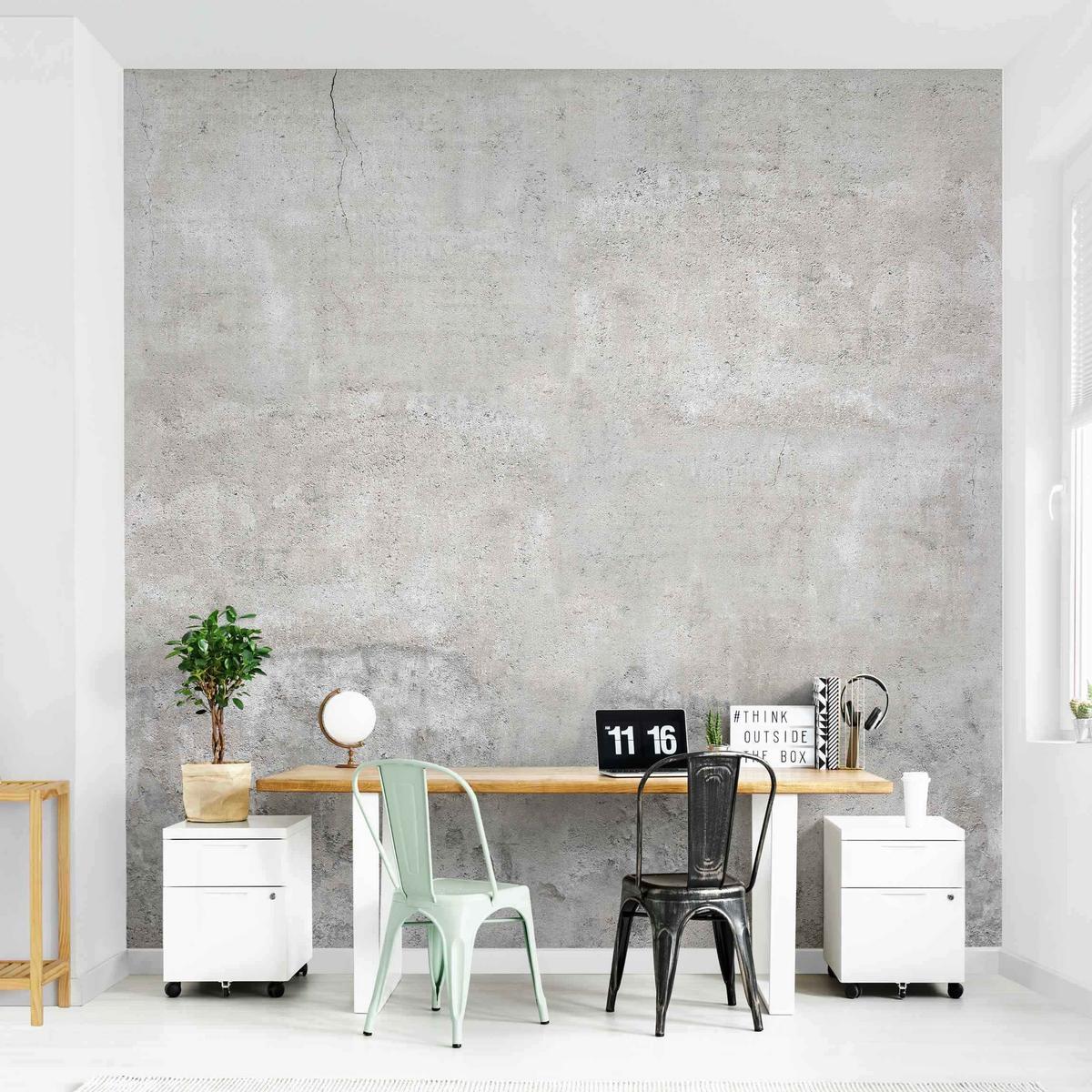 FOTOTAPETE Shabby Betonoptik 288/288 cm - Grau, Papier (288/288cm) - Bilderwelten
